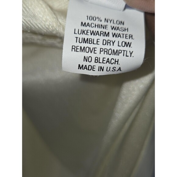 VTG Jacyra Slip Dress Womens L Ivory Lace Trim Adjustable Straps Maxi Made USA - Picture 8 of 8